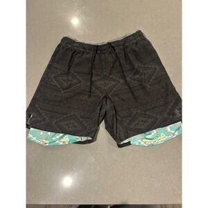 Chubbies Men's‎ Medium Shorts Black Aztec Print Athletic Liner 7 Inch Inseam